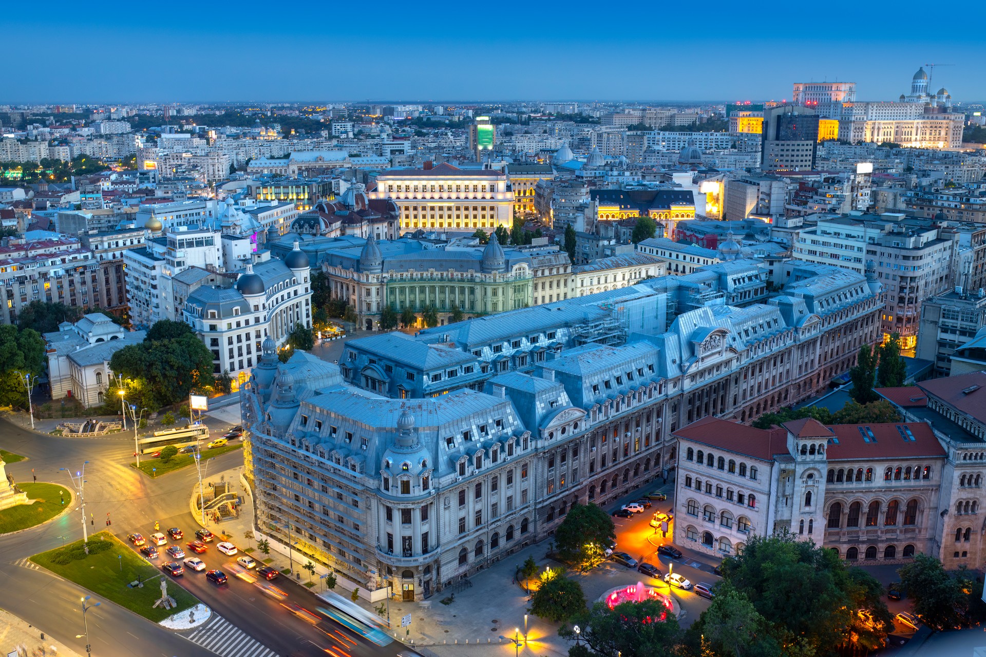 Bucharest city at night. Romania